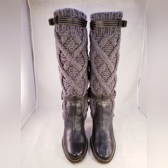 AMAZING CABLE KNIT AND LEATHER HARNESS TIMBERLAND 88310 WOMEN BOOTS SIZE 10 M - Picture 3 of 11